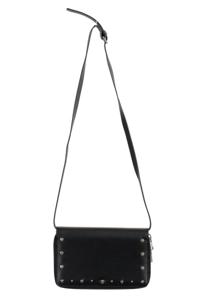 Versace Women's Black Leather Shoulder Bag Clutch Wallet