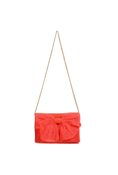 Red Valentino Women's Coral Pink Bow Decorated Clutch Shoulder Bag