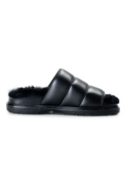 Marni Women's "Fusbett" Leather Sheepskin Slides Sandals Shoes: Picture 4