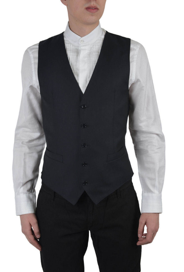 Dolce & Gabbana Men's Gray Wool Silk Vest