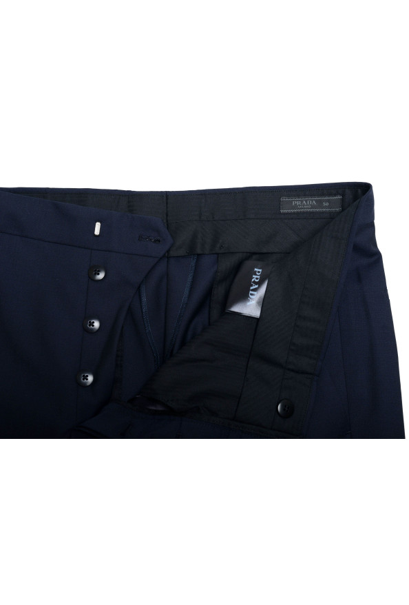 Prada Men's Wool Navy Blue Flat Front Dress Pants: Picture 4