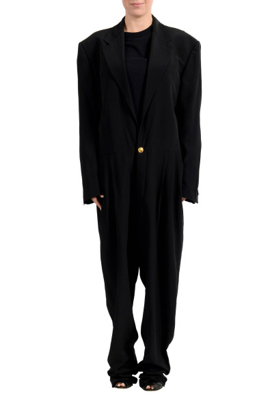 Versace Women's Black 100% Silk Loose Fit Jumpsuit