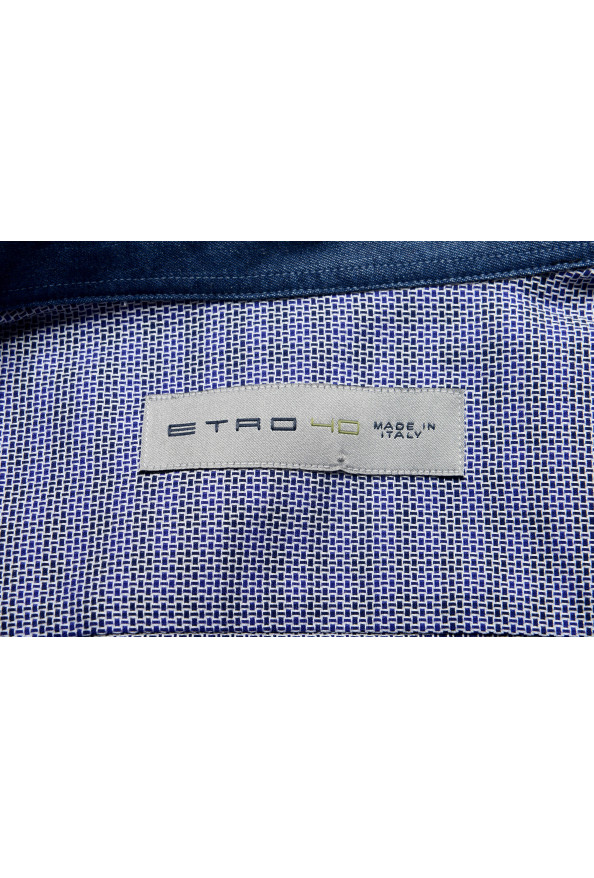 Etro Men's Blue Long Sleeve Dress Shirt: Picture 4