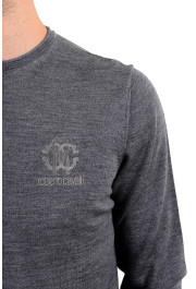 Roberto Cavalli Men's 100% Wool Gray Crewneck Sweater: Picture 6