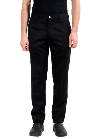 Versace Men's 100% Wool Black Dress Pants