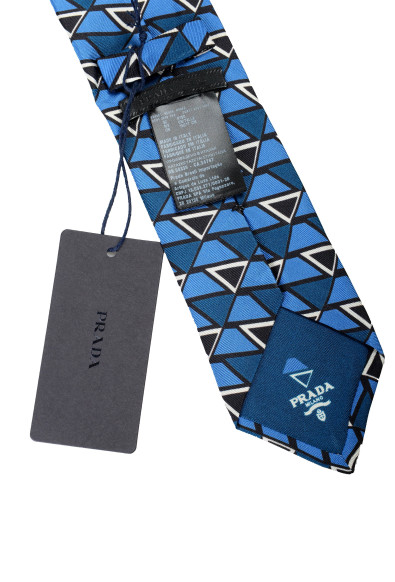 Prada Men's UCR77 Multi-Color Geometric Print 100% Silk Tie: Picture 2