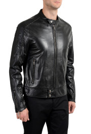 Roberto Cavalli Men's 100% Leather Black Full Zip Biker Jacket: Picture 3