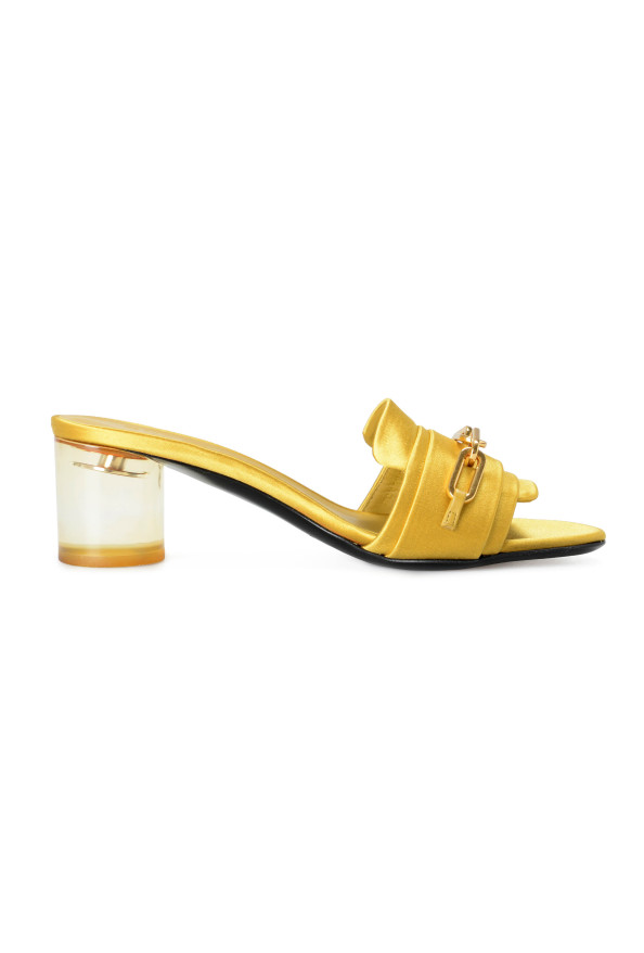 Burberry London Women's "COLEFORD" Yellow Satin Leather Heeled Sandals Shoes: Picture 8