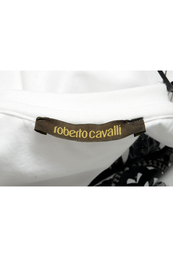 Roberto Cavalli Men's White Graphic Print T-Shirt : Picture 3