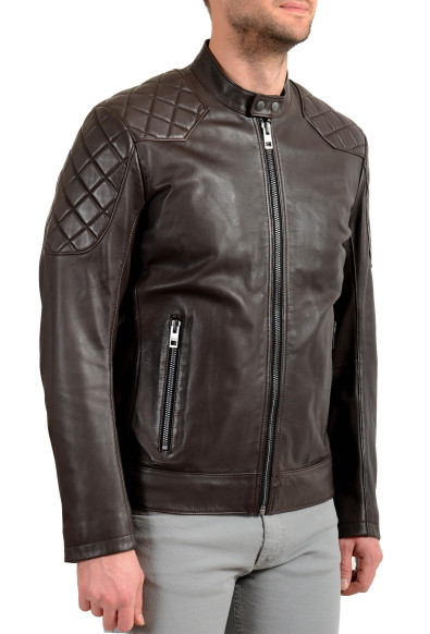 Hugo Boss Men's "Jador" 100% Leather Brown Bomber Jacket : Picture 2