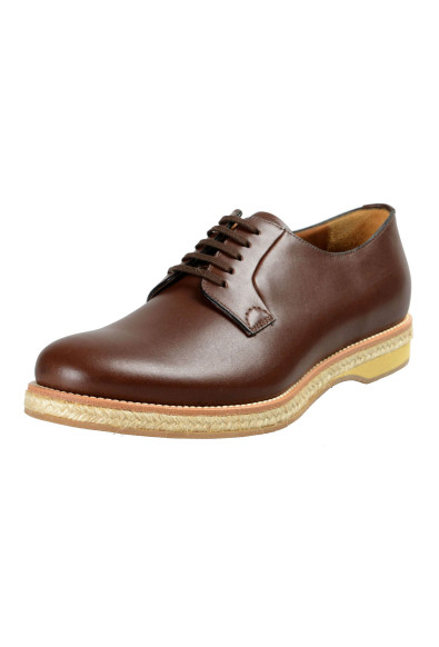 Prada Men's Deep Brown Leather Casual Oxfords Shoes