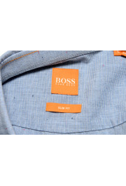Hugo Boss Men's "EdoslimE" Blue Striped Long Sleeve Casual Shirt: Picture 7