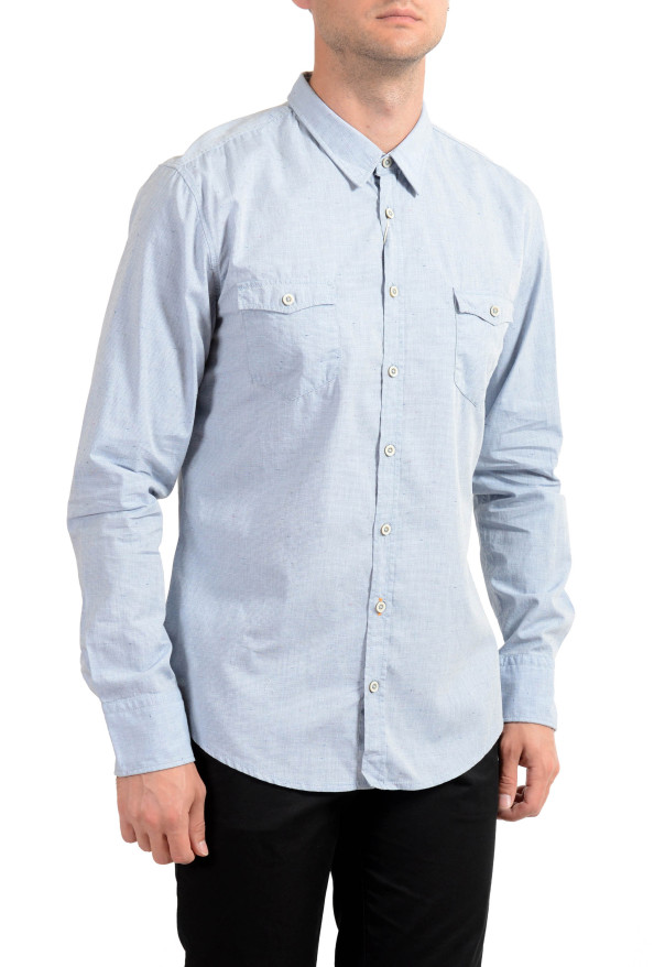 Hugo Boss Men's "EdoslimE" Blue Striped Long Sleeve Casual Shirt: Picture 2
