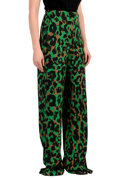 Versace Women's Multi-Color Animal Print Wide Leg Flat Front Pants: Picture 2