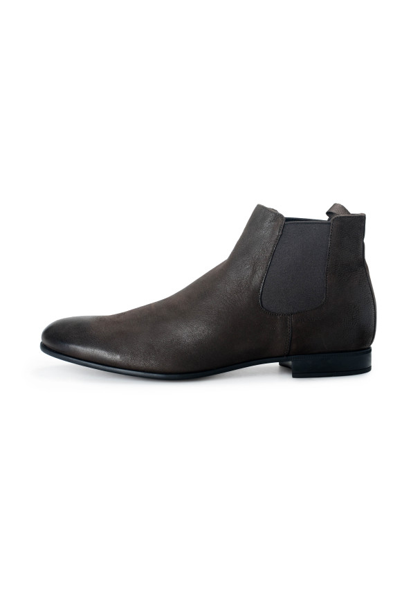 Prada Men's "Carpa Antic" Brown Leather Chelsea Boots Shoes: Picture 7