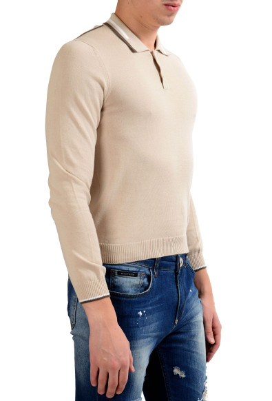 Malo Men's Beige Long Sleeve Polo Sweater: Picture 2