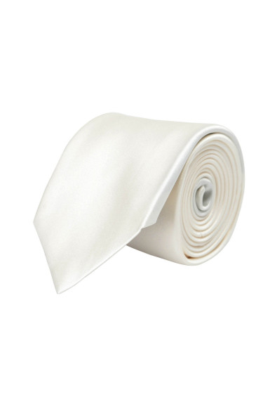 Hugo Boss Men's Solid Off White 100% Silk Tie