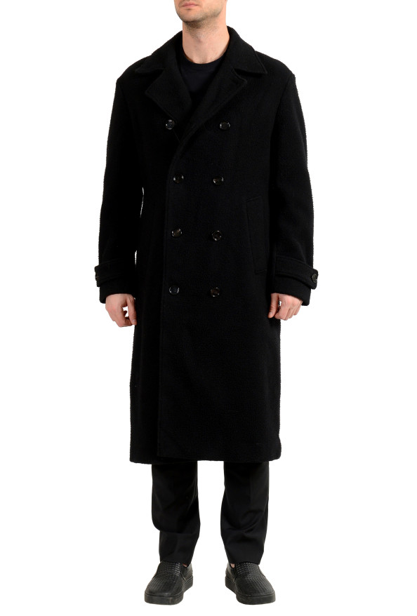 Hugo Boss Men's "Godeon-J" Black Wool Double Breasted Coat