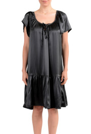 John Galliano Women's Gray 100% Silk Flare Dress