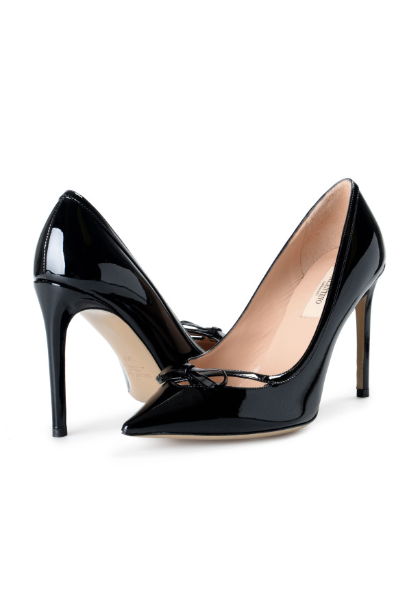 Valentino Women's Black Patent Leather High Heel Classic Pumps Shoes: Picture 8