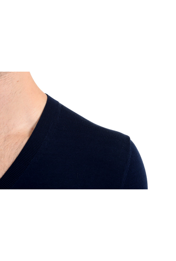 Burberry Men's Navy Blue V-Neck Sweater: Picture 4