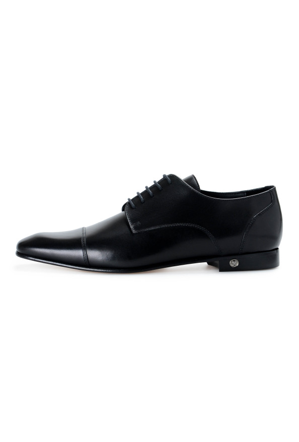 Versace Men's Black Leather Lace Up Oxfords Dress Shoes: Picture 2