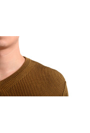 Malo Men's Brown V-Neck Ribbed Sweater: Picture 3