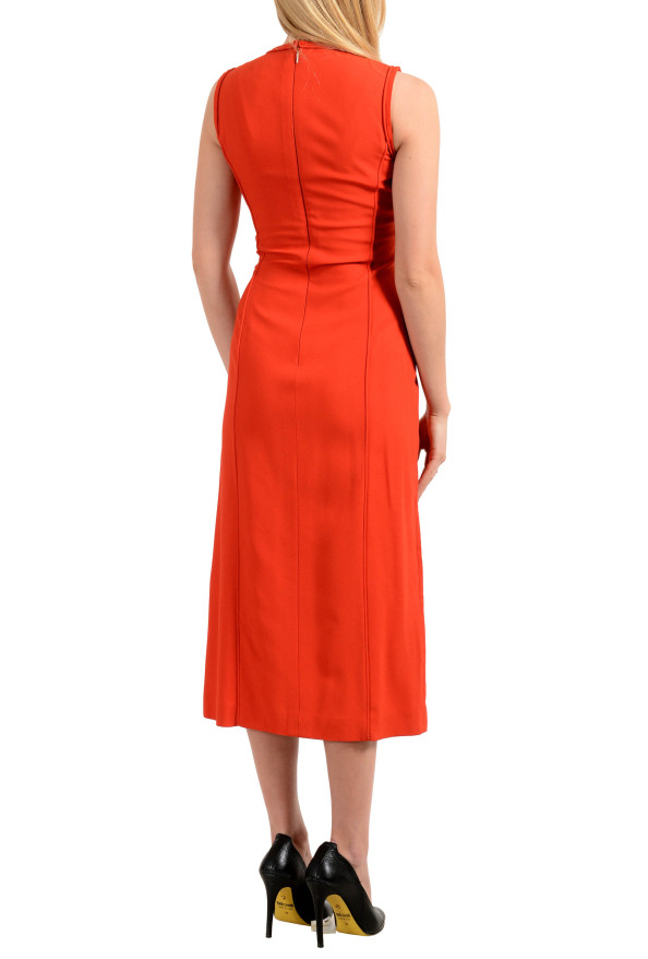Hugo Boss Women's "FS_Dymeani_C" Silk Orange Sleeveless Sheath Dress: Picture 3