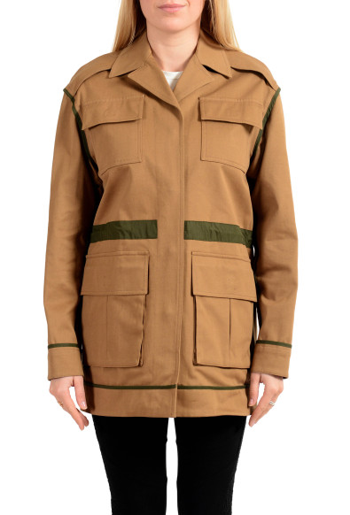 Versace Women's Brown Button Down Blazer Jacket Coat
