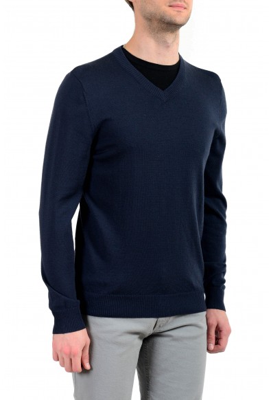 Emporio Armani EA7 "Ski" Men's 100% Wool Dark Blue V-Neck Sweater: Picture 2