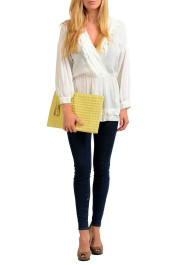 Valentino Garavani Women's Yellow 100% Leather Rockstud Wristlet Clutch Bag: Picture 2