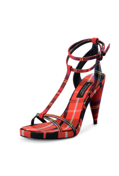Burberry "London" Women's Canvas Check Ankle Strap High Heels Sandals Shoes