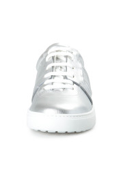 Salvatore Ferragamo Women's "FASANO" Silver Leather Fashion Sneakers Shoes: Picture 8