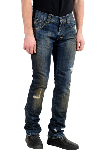 Exte Men's Blue Ripped Straight Leg Jeans : Picture 2
