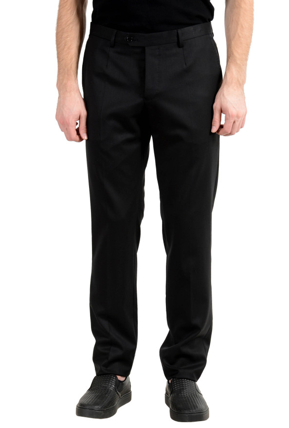 Versace Collection Men's 100% Wool Black Dress Pants