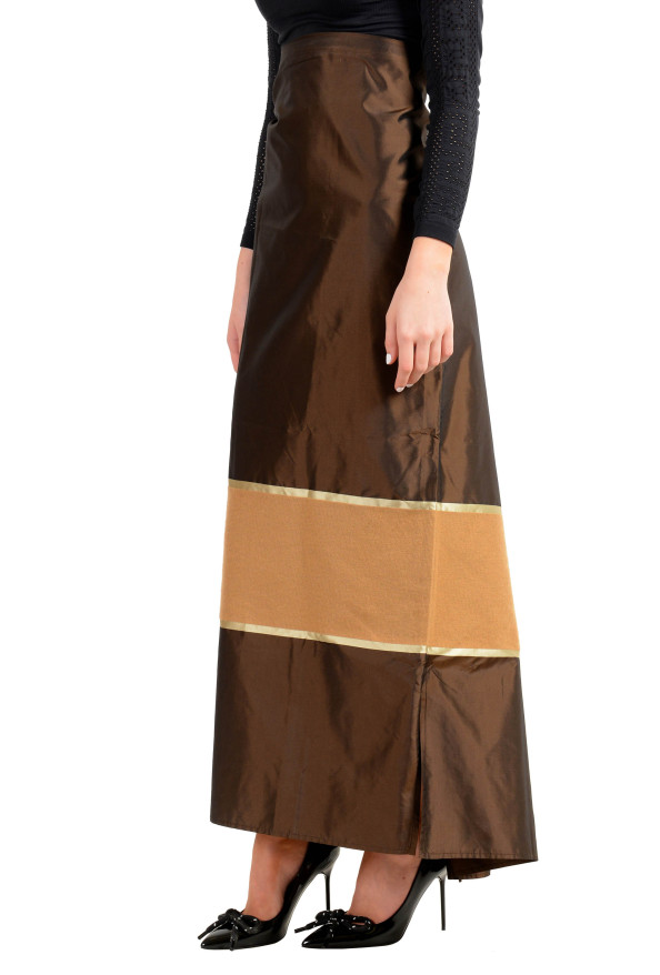 Malo Women's Multi-Color Silk Cashmere Adjusted Waist Maxi Skirt: Picture 2