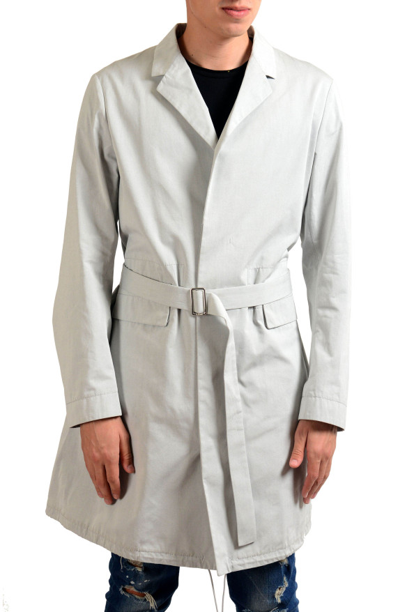 Jil Sander Men's Gray Button Up Belted Trench Coat 