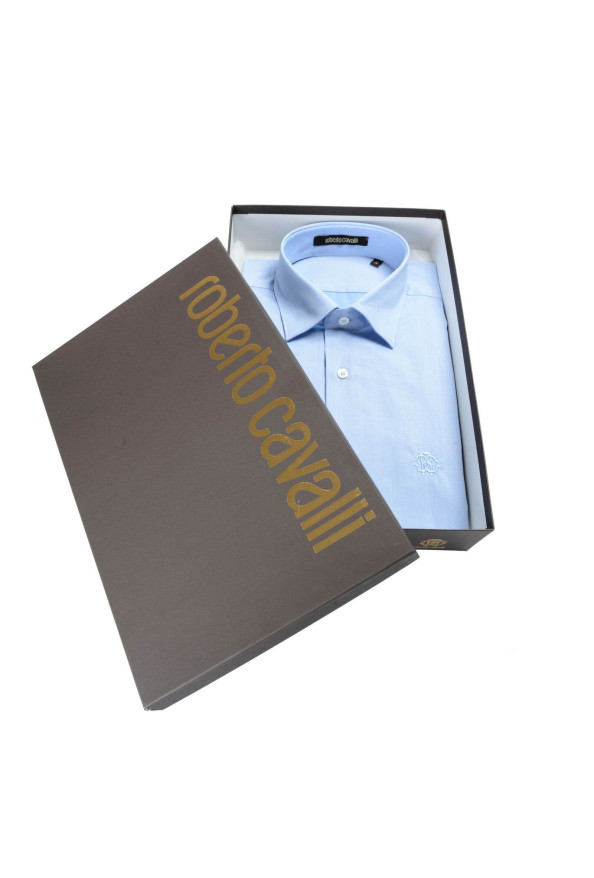 Roberto Cavalli Men's Light Blue Slim Long Sleeve Dress Shirt: Picture 3