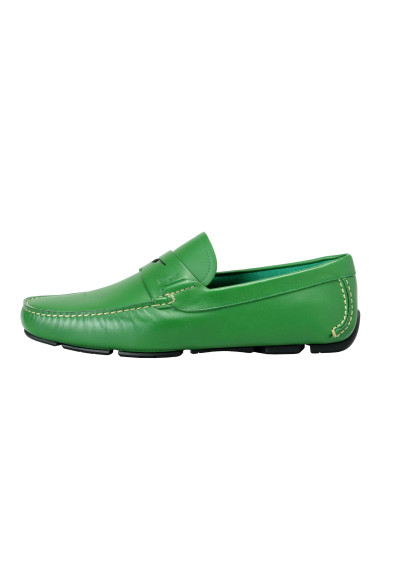 Salvatore Ferragamo Men's "Lake" Green Leather Driving Moccasins Shoes: Picture 2