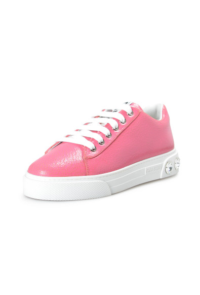 Miu Miu Women's 5E643C Pink Cracked Leather Fashion Sneakers Shoes