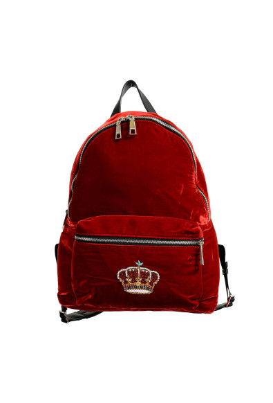 Versace 'n' Royalty Men's DFZ6735-DVEL Red Velour Backpack