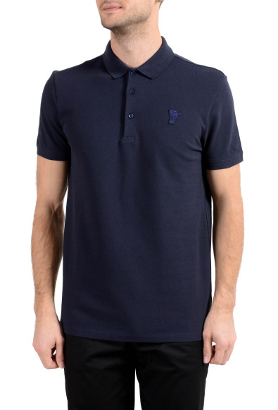 Versace Collection Men's Navy Blue Short Sleeve Polo Shirt