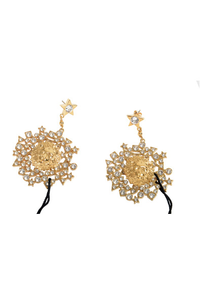 Versus by Versace Rhinestone & Gold Plated Lion Earrings
