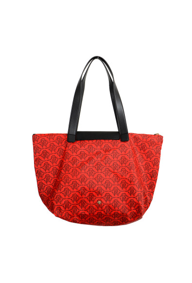 Roberto Cavalli Women's Red Leather Trimmed Shoulder Handbag Tote Bag: Picture 2
