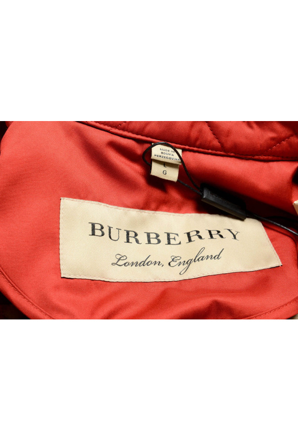 Burberry Women's Red Quilted Button Down Jacket Coat: Picture 6