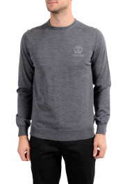Roberto Cavalli Men's 100% Wool Gray Crewneck Sweater