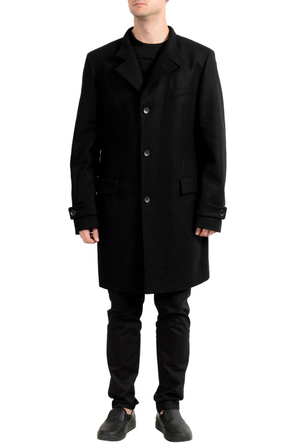 Hugo Boss "Sintrax1" Men's Wool Black Four Button Coat 