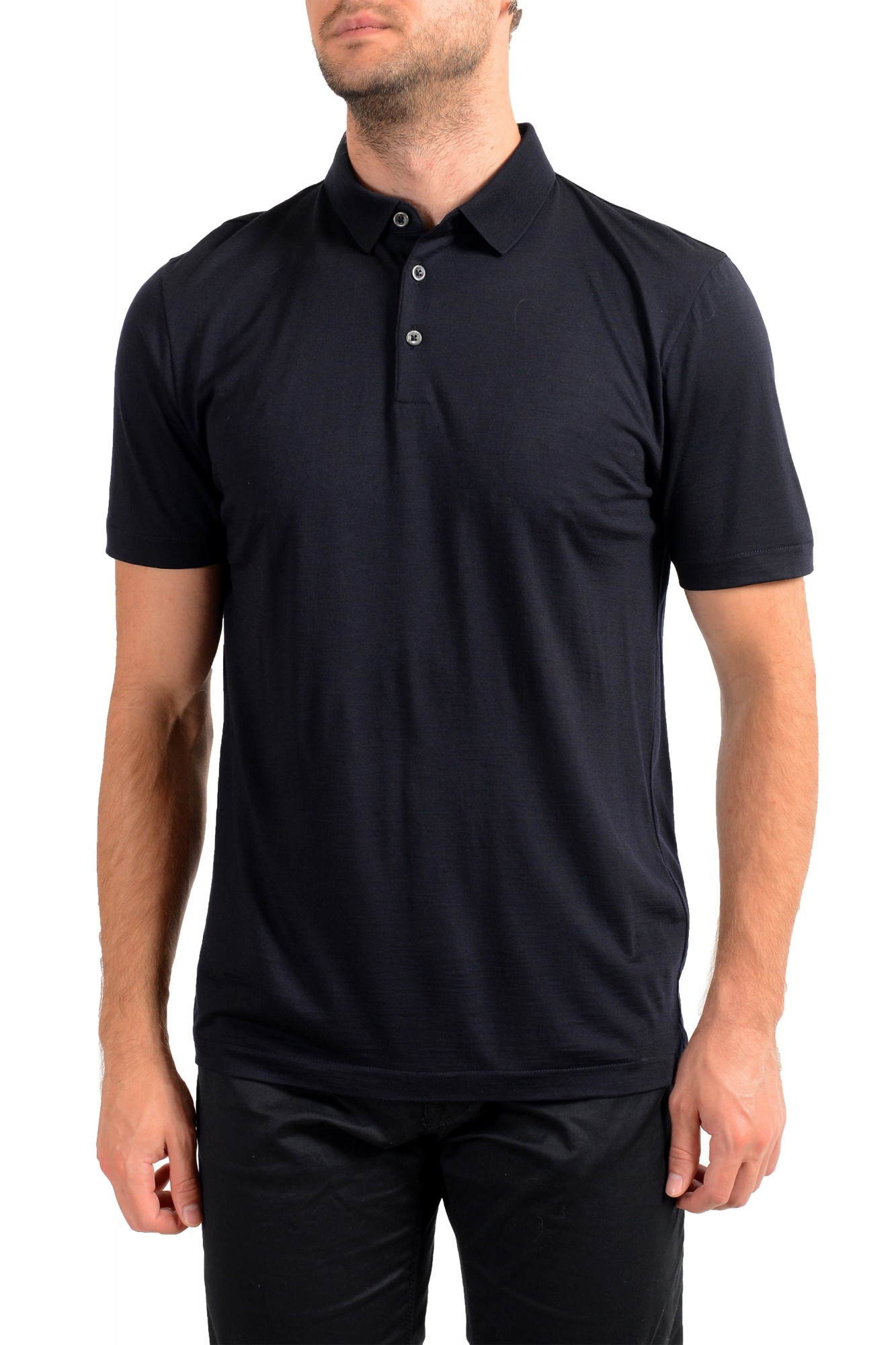 acceptere kindben afbrudt Hugo Boss Men's "Press 47" Black 100% Wool Short Sleeve Polo Shirt
