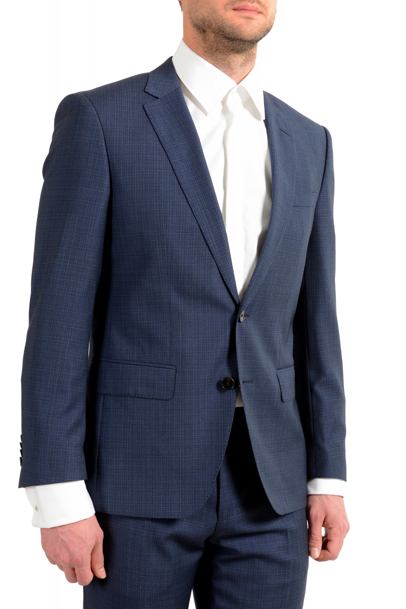 Hugo Men's "Huge6/Genius5" Fit 100% Wool Blue Two Button Suit