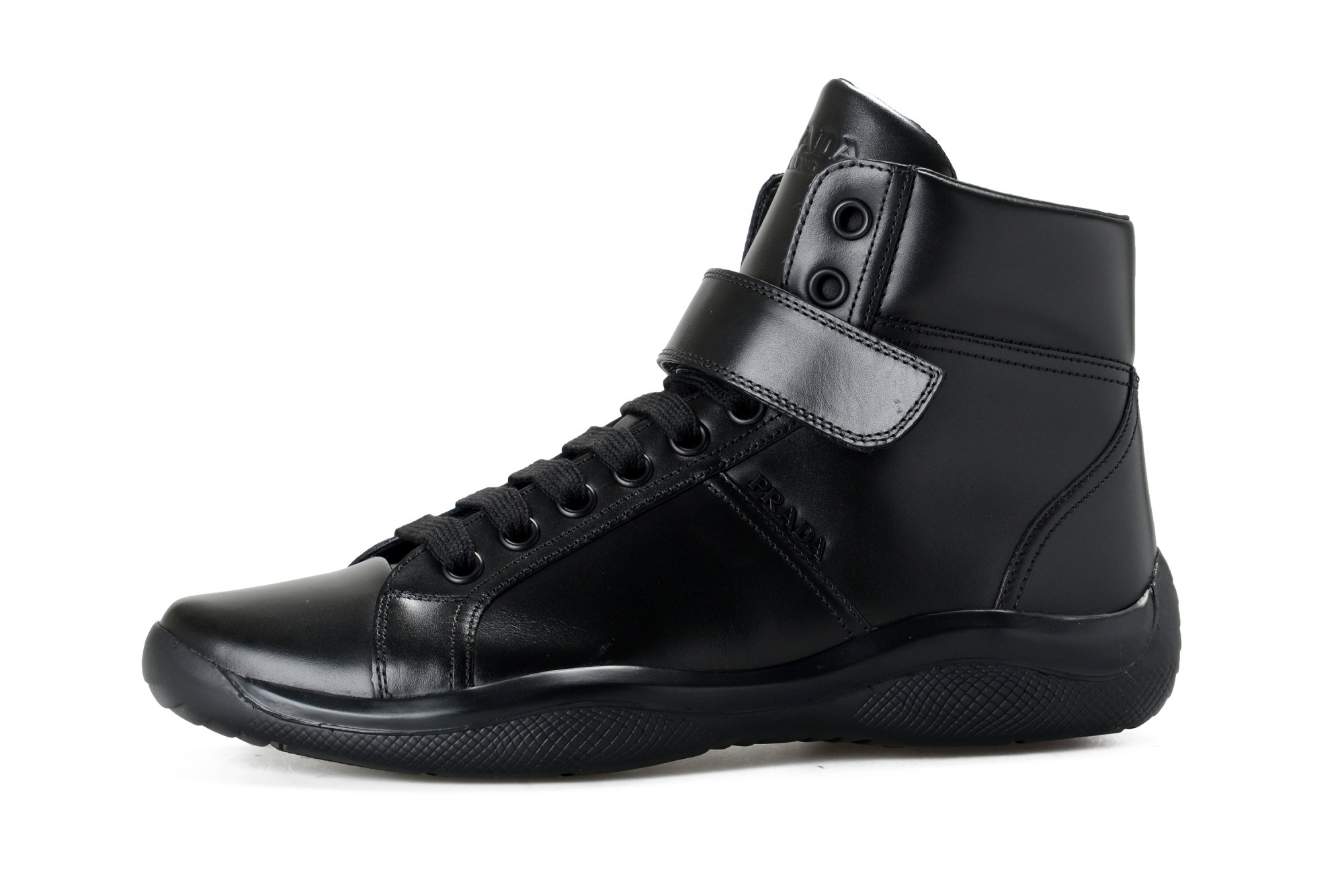 Egomania Benadrukken Wissen Prada Men's "4T2789" Black Leather Ankle Boots Shoes